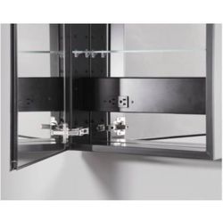 Robern PLM1630GLE Polished Edge, Classic Gray Interior, Electric ̶ Left Hinge PL Series 16" x 30" Flat Top Cabin
