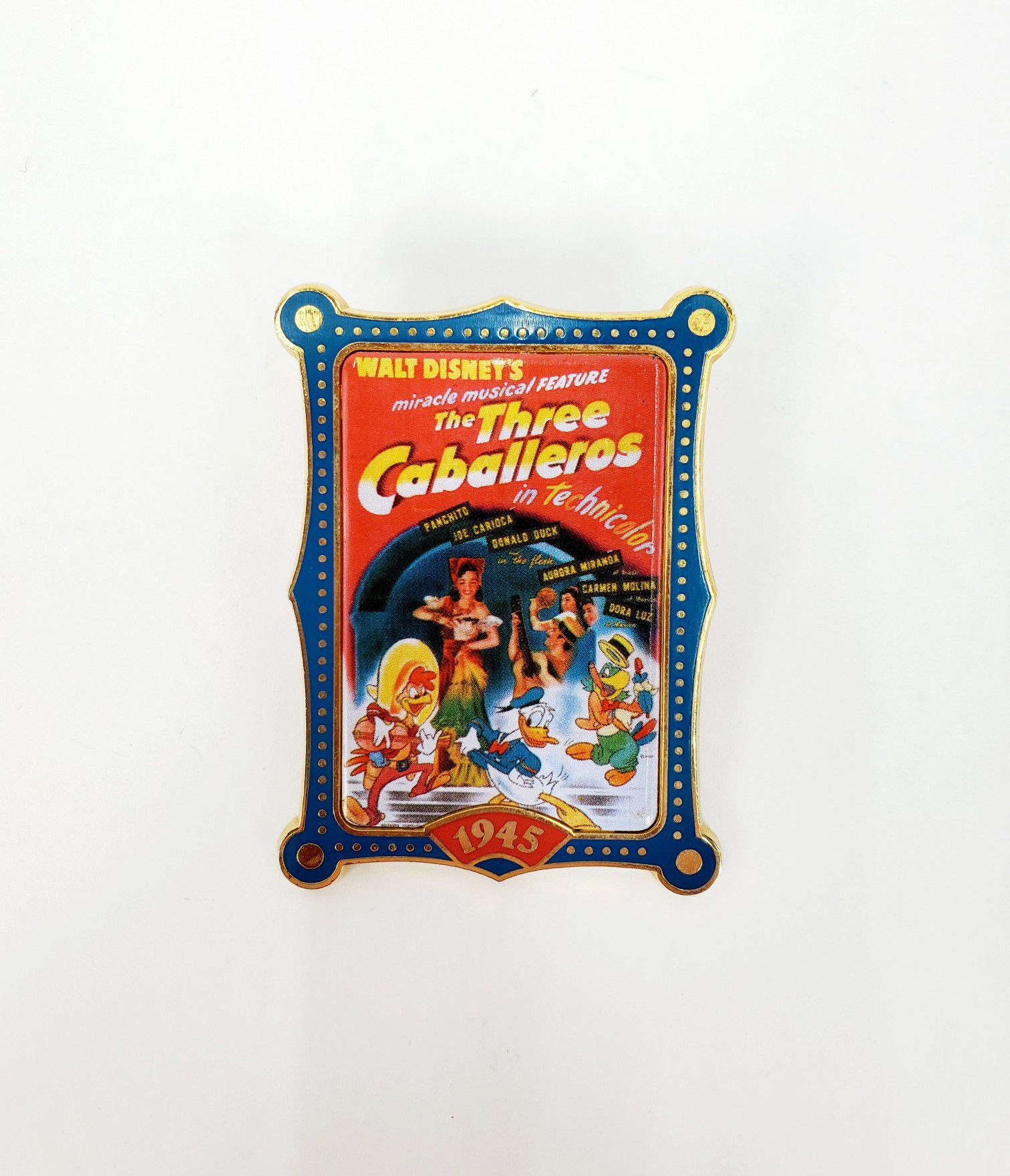 Walt Disney's Miracle Musical Feature "The Three Caballeros in Technicolor 1945" Trading Pin