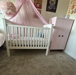 Crib and Wardrobe
