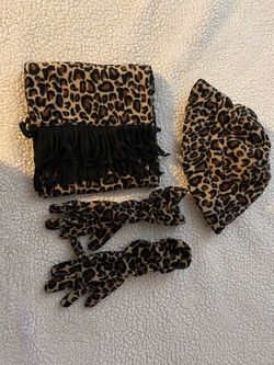 Leopard scarf set