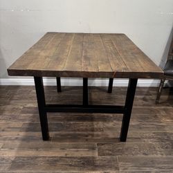 Wood And Metal Dining Table 