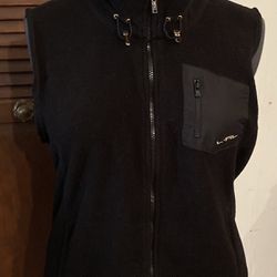 Women’s “Lauren Active” Ralph Lauren Fleece Vest, Black W/Gold Embellishments, Like New, Size: Large