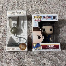 $5 For Both. Funko Shazam #261. Harry Potter Clip Light. Meet up Kings Park/Smithtown Area.