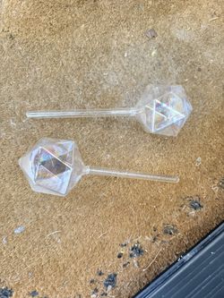 diamond-shaped glass self-watering globes