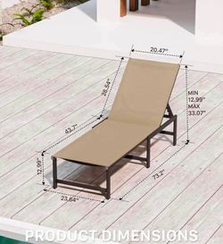 NEW - 1pc Chaise Lounge Chair Outdoor