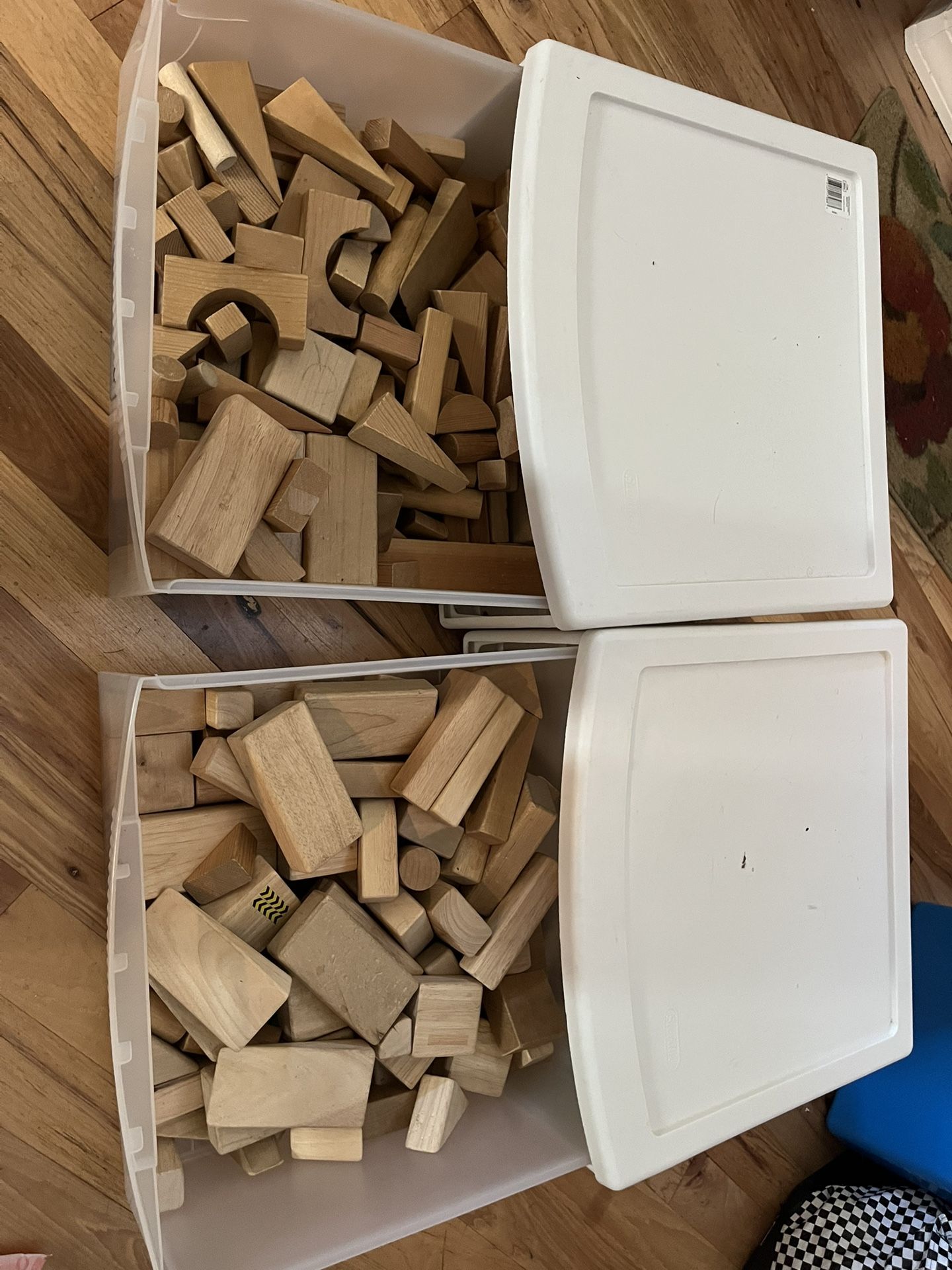 2 Bins Of Wood Blocks