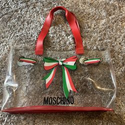 Vintage 1990s Moschino Italian Clear Tote Bag