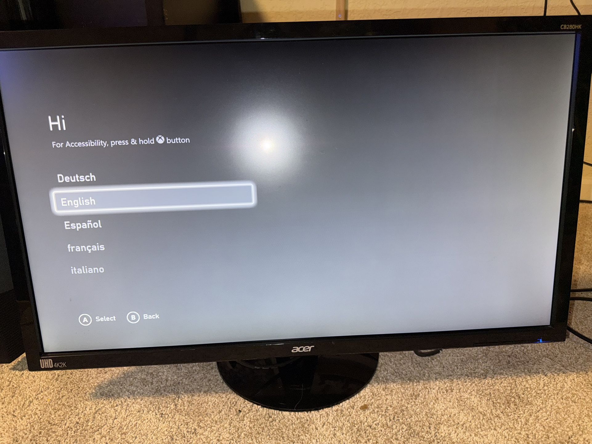 Acer 28” 4k LED backlit monitor