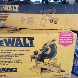 DEWALT 15 Amp Corded 12 in.  Double Bevel Sliding Compound Miter Saw, Blade Wrench and Material Clamp Table Saw