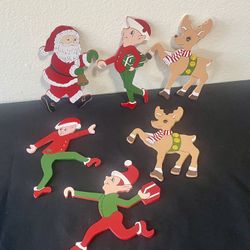 Beistle Vintage Christmas Santa & Elves Cutouts