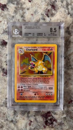 1999 Pokemon Base Set Unlimited Charizard Holo #4/102 – BGS 8.5 (NM-MT+)