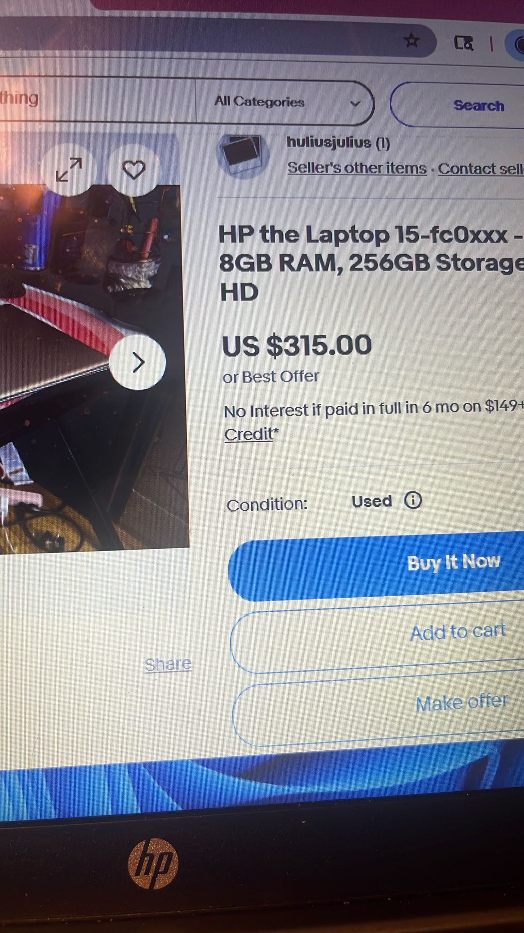 HP the Laptop 15-fc0xxx - Ryzen 5, 8GB RAM, 256GB Storage, 15.6" Full HD