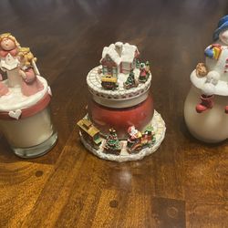 Set Of 3 Christmas 3D Decorative Candles 