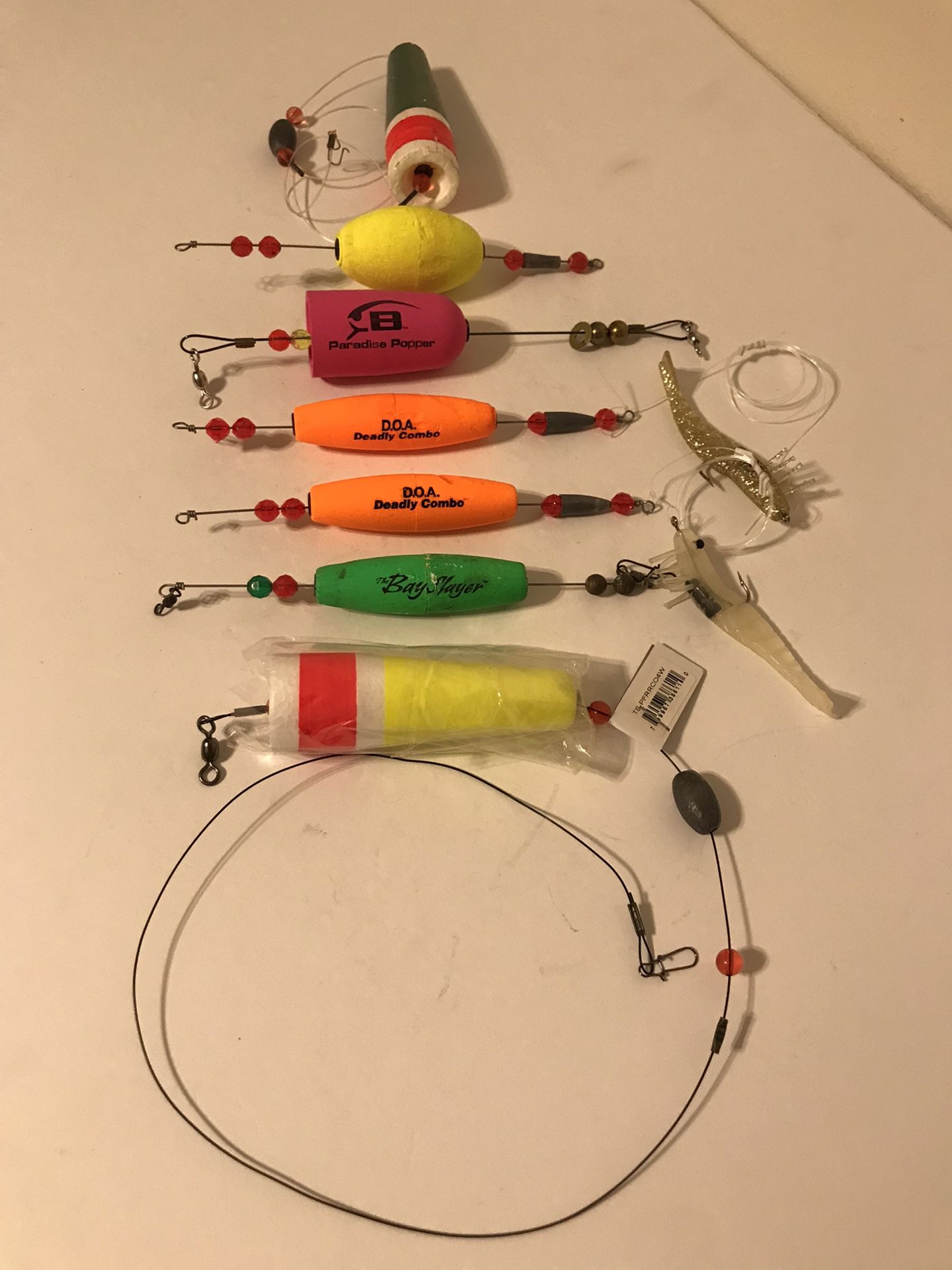 Floater/Popper Fishing Combo: 7 Geared Up Floats Complete & Ready to Use