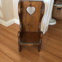 Heart Doll Chair 18” H Solid Wood