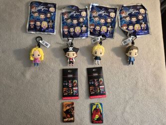 Bag Clips & Pins - The Breakfast Club, Fast Times at Ridgemont High, They Live, & Dracula (with original packaging)