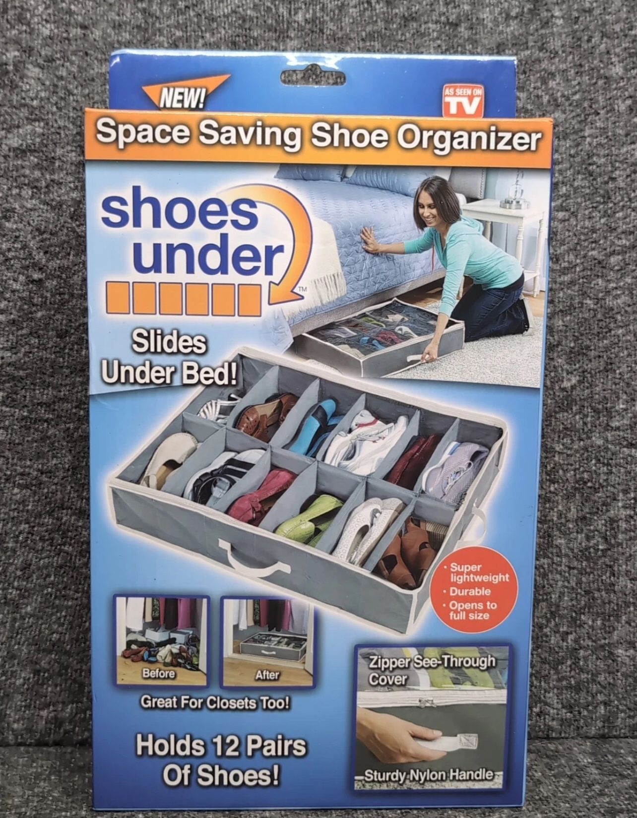 As Seen On TV Shoes Under Space Saving Shoe Storage Organizer Holds 12 Pairs