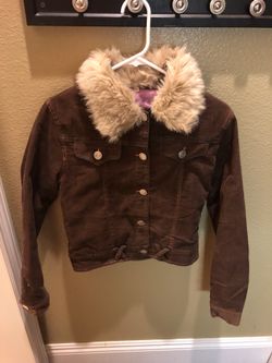 Girls jacket size medium new winter brown