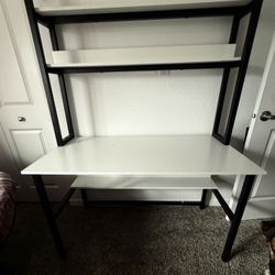 Aquzee Computer Desk with Hutch and Bookshelves