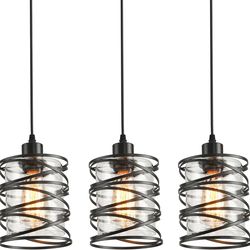 IHENGYANLT Spiral Cage Pendant Light 3 Pack, Modern Pendant Light