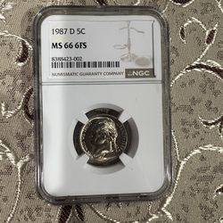 “1987 Lincoln Cent, MS-66 Red, Full Steps. Mirror-like luster, pristine copper-red surfaces, razor-sharp 6FS detail. A gem.”