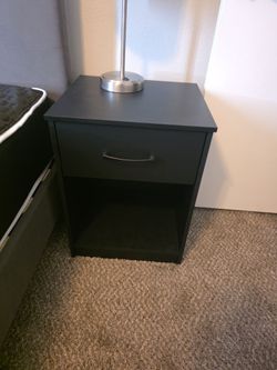 2 black night stands.