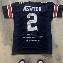 Cam Newton Signed Jersey Heisman Winner