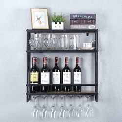 Industrial Wine Rack (Wall Mounted) - $100