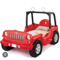 🚗 Little Tikes Jeep Wrangler Convertible Bed – Red (Toddler to Twin) – Lights Work! Gently Used