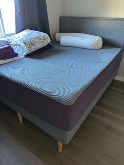 Queen purple mattress and bed frame