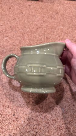 Longaberger- Sage Green Ceramic Creamer Pitcher