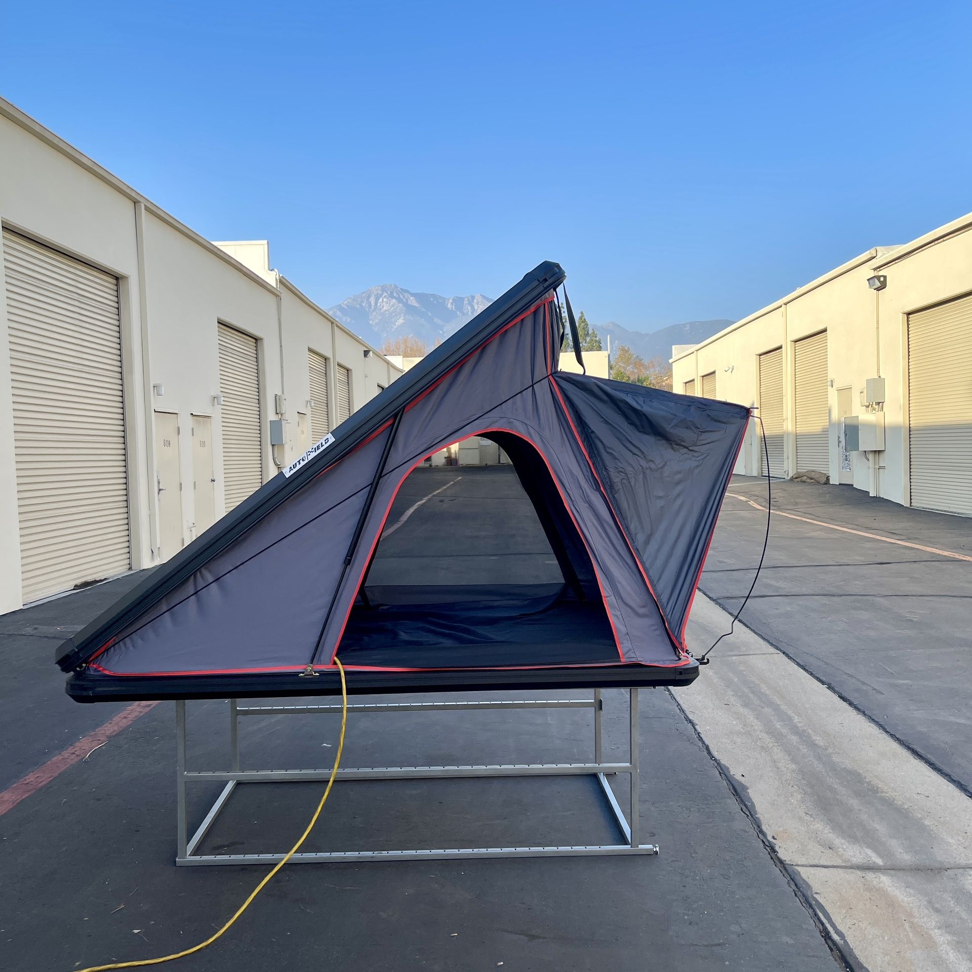 Rooftop Tent, Aluminum Triangle Hard Shell Camping Tent for SUV MPV CUV Van, Grey
