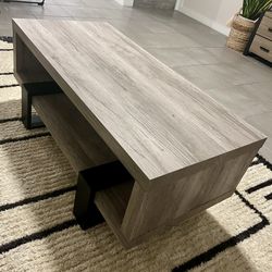 Coffee Table Solid Wood With Metal 