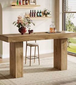LD0140 70.9" Extra Long Bar Table, Modern Rectangular Counter Height Pub Table - 70.9" L × 19.7" W × 37.4" H
