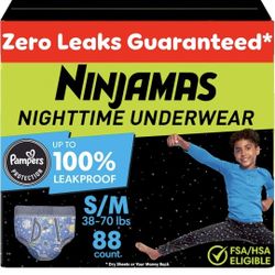 Boys Small Ninjamas Nighttime Underwear Pull-ups 