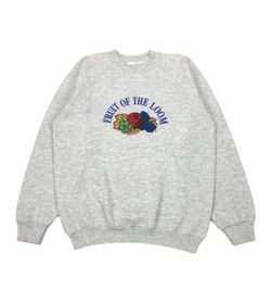 VINTAGE FRUIT OF THE LOOM SWEATSHIRT MENS LARGE L GRAY CREWNECK PULLOVER USA 90s