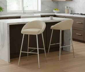 Set of 2 barstool with chrome frame