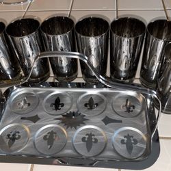Vintage 1960s Mid-Century Modern Barware Set