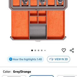 ROTHWELL 12 Slot Leather Watch Box with Valet Drawer - 12 Slot Luxury Watch Case Display Organizer, Microsuede Liner, Mens Accessories Holder, Jewelry