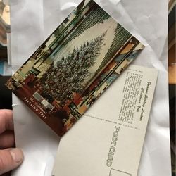 2 Vintage Christmas Postcards of Sterling Lindner Tree