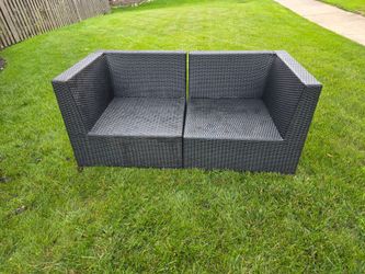 Plastic wicker couch