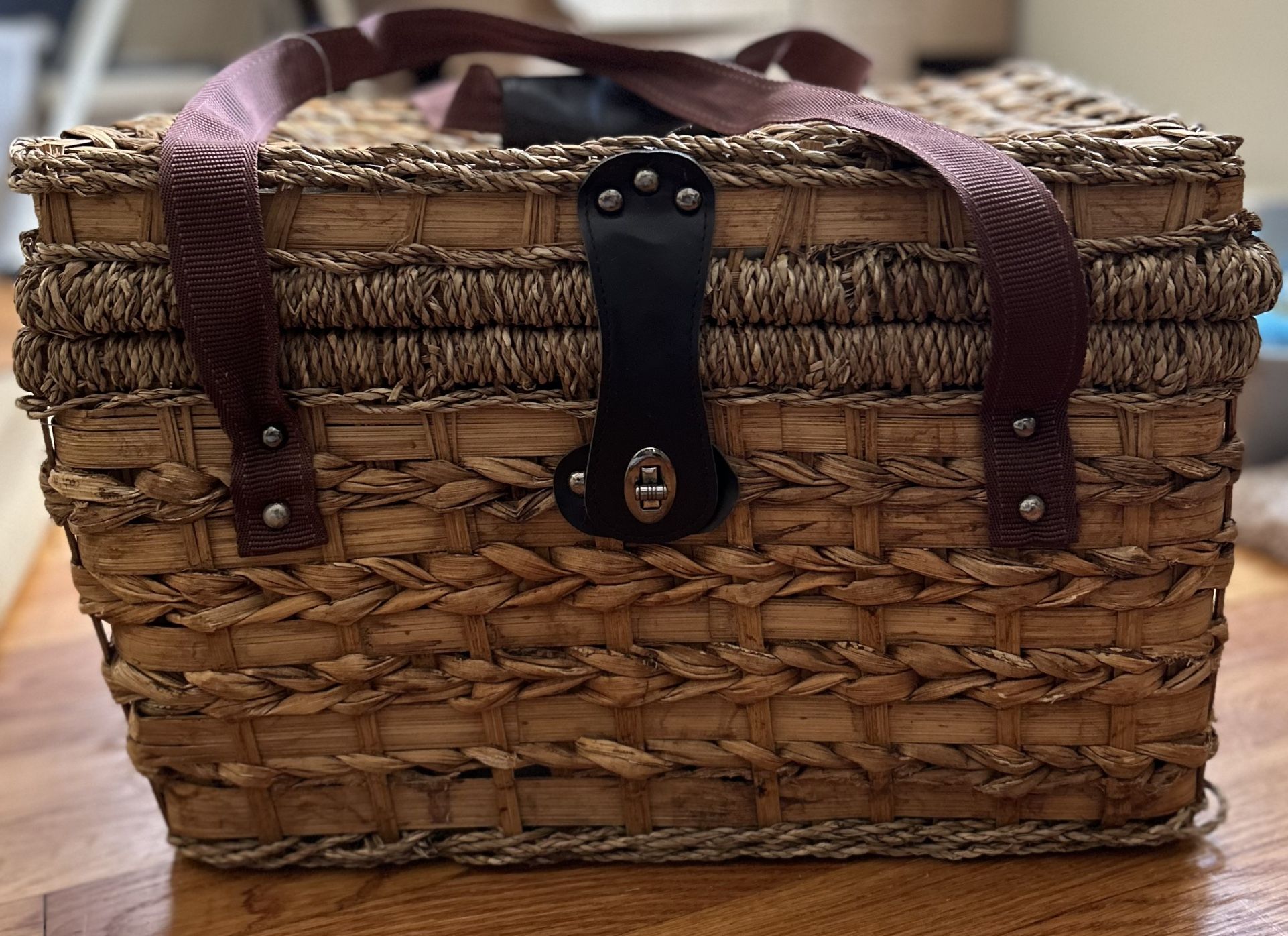 Large Picnic Basket With Cooler Bag