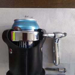 Harley Davidson Leather and Chrome Drink Holder