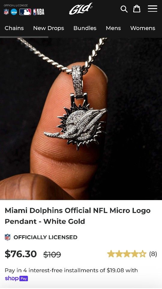Miami Dolphins Chain & Pendant