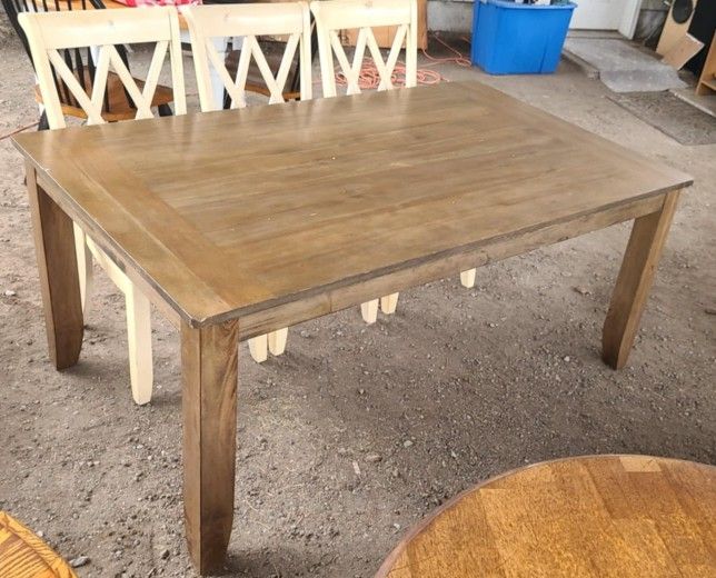 Farmhouse Dining Table/ NO CHAIRS/ Ashley/ Country/ Rustic/ Cottage/ Long/ 8 Person Table/ Rare/ Log Style/  Unique 