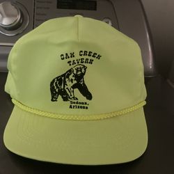Men’s Baseball Cap, Bright Yellow Green, Oak Creek Tavern In Sedona AZ