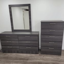 Dresser Whit Mirror And Chest - Cómoda Con Espejo Y Gavetero 