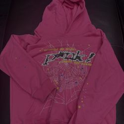 pink sp5der hoodie size medium In mens 
