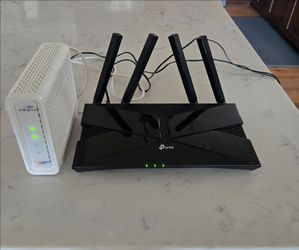 Arris SB8200 Gigabit Modem + TP-Link WiFi 6 Router - Clean & Ready