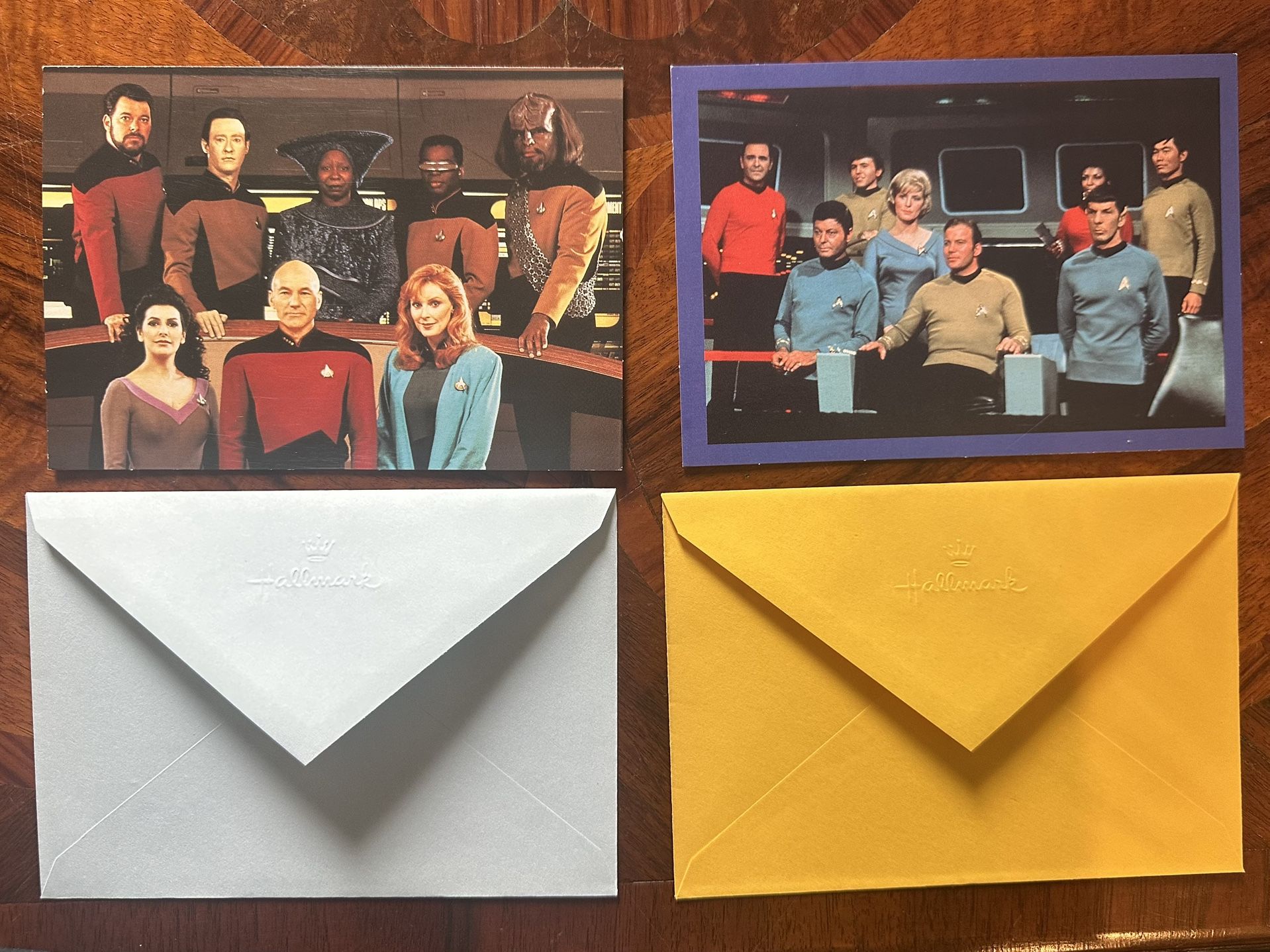 Vintage 1993 Hallmark Star Trek Greeting Cards – The Original Series & The Next Generation (Set of 2, Mint Condition)